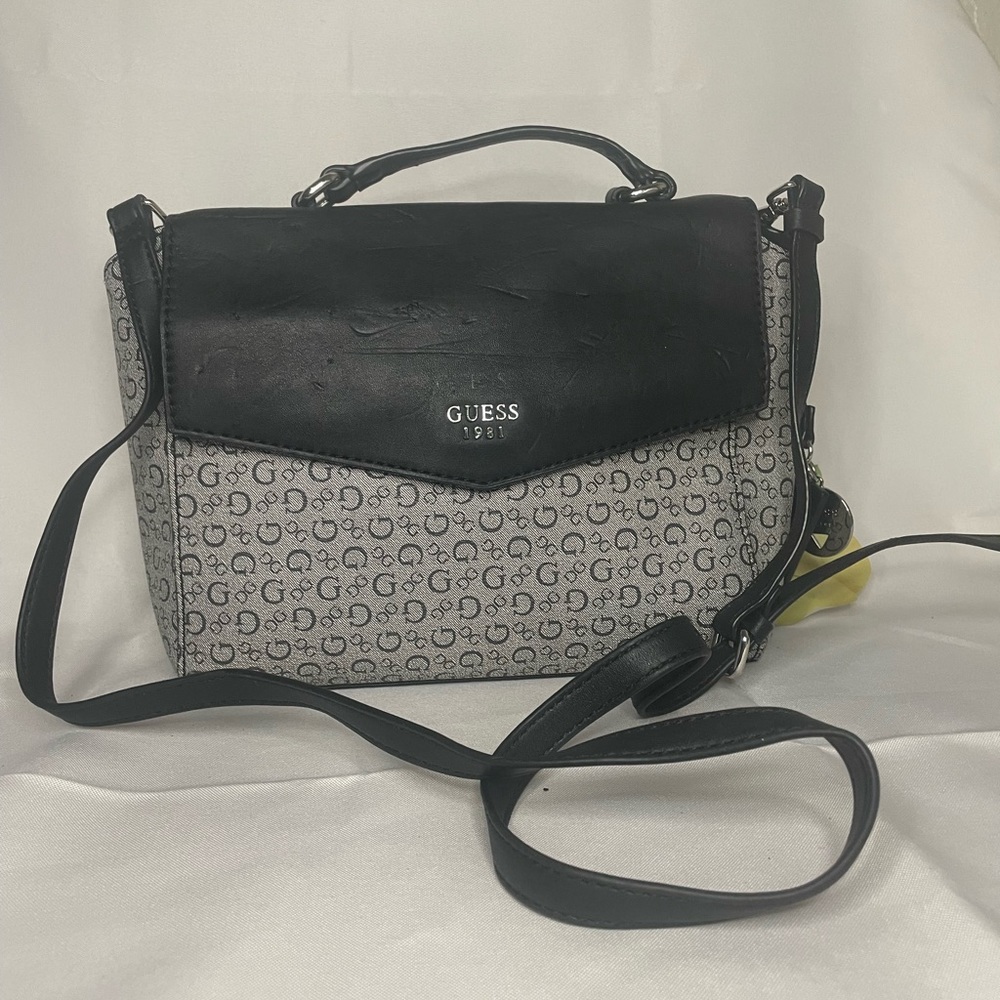 Guess Black & Gray Signature Crossbody Bag